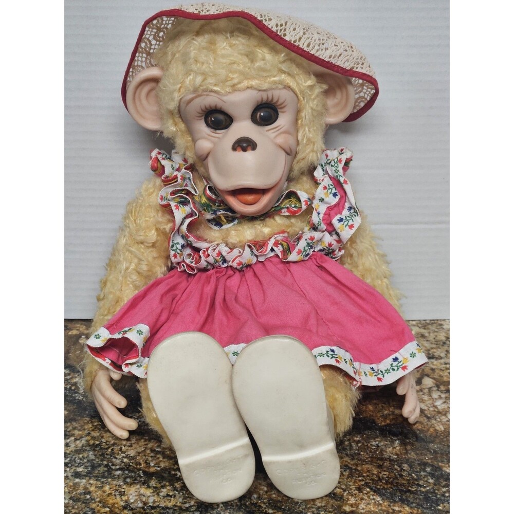 Vintage 1950s-1960s Rushton Star Creation Rubber Faced Golden Monkey Tippy RARE